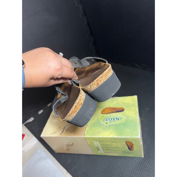 Naot Womens Marissa Wedge Slide Straps Sandals Madras Black Size 40 US 9 - Picture 9 of 9